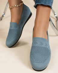 Solid color round toe flat shoes