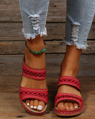 Solid color platform sandals