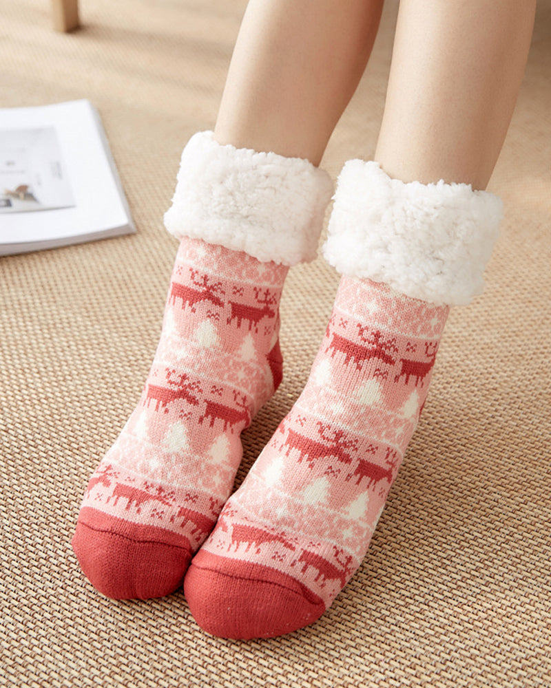 Christmas elk snow socks