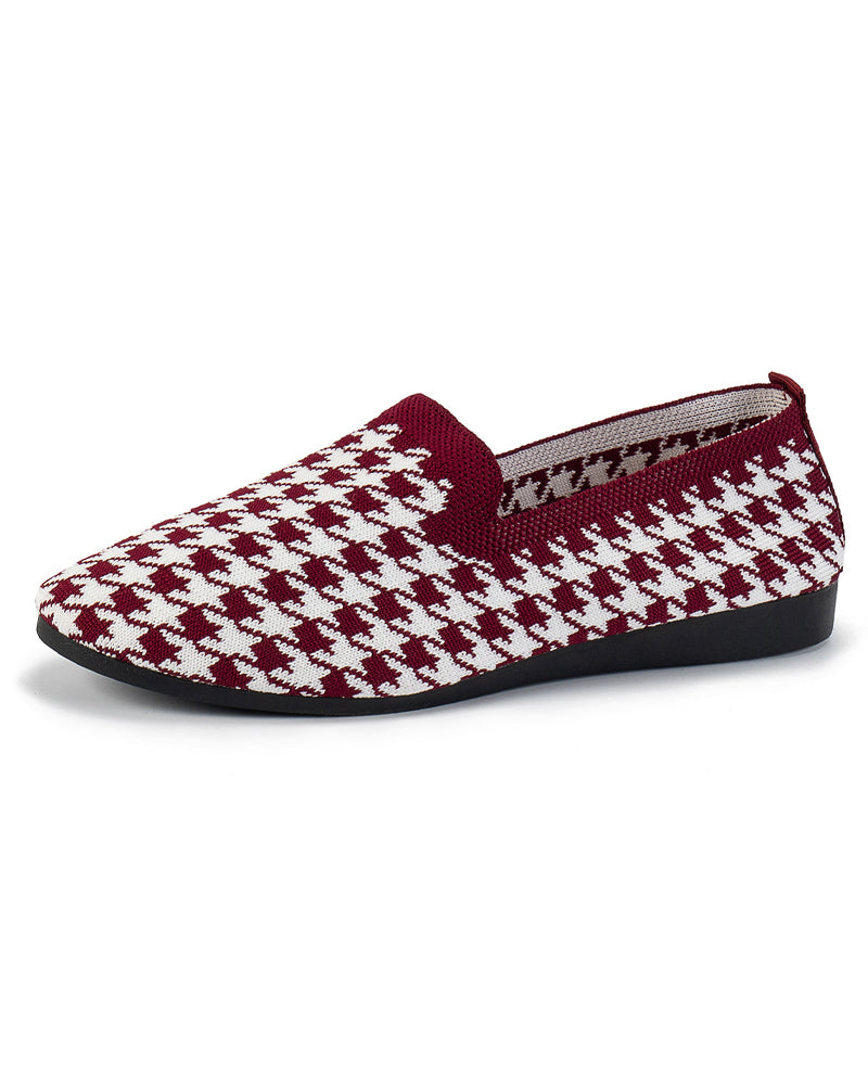 Houndstooth soft sole cloth shoes