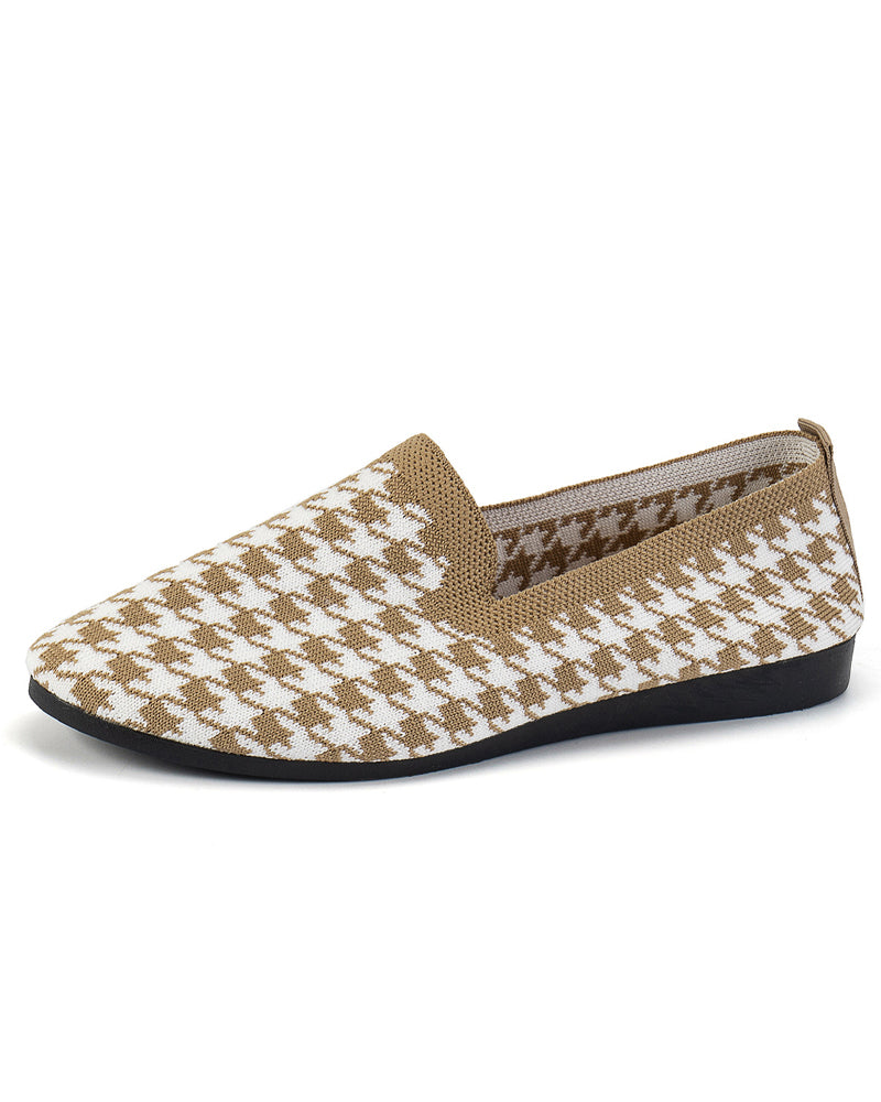 Houndstooth soft sole cloth shoes