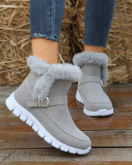 Solid color warm snow boots